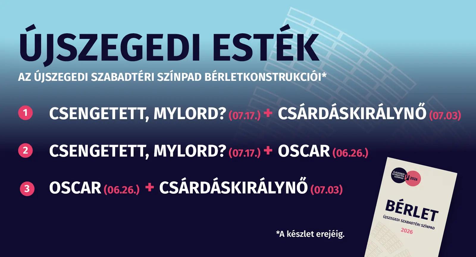 Újszegedi esték bérletkonstrukciók